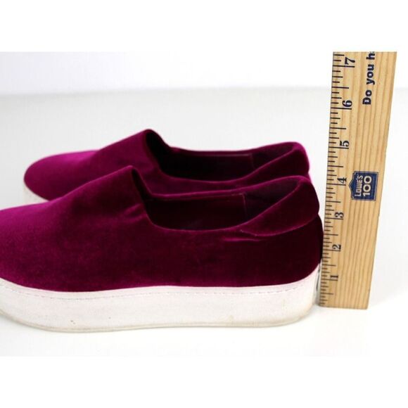 Opening Ceremony BURGUNDY VELOUR COMFORTABLE LOAFER ROUND TOE WEDGE SHOES Sz 39 - Picture 6 of 10